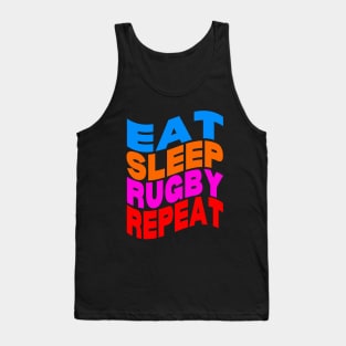 Eat sleep rugby repeat Tank Top